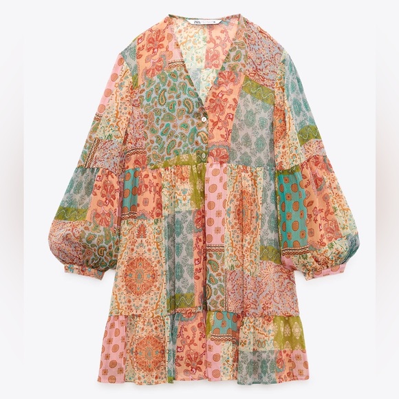 Zara Dresses & Skirts - Zara Patchwork Print Dress